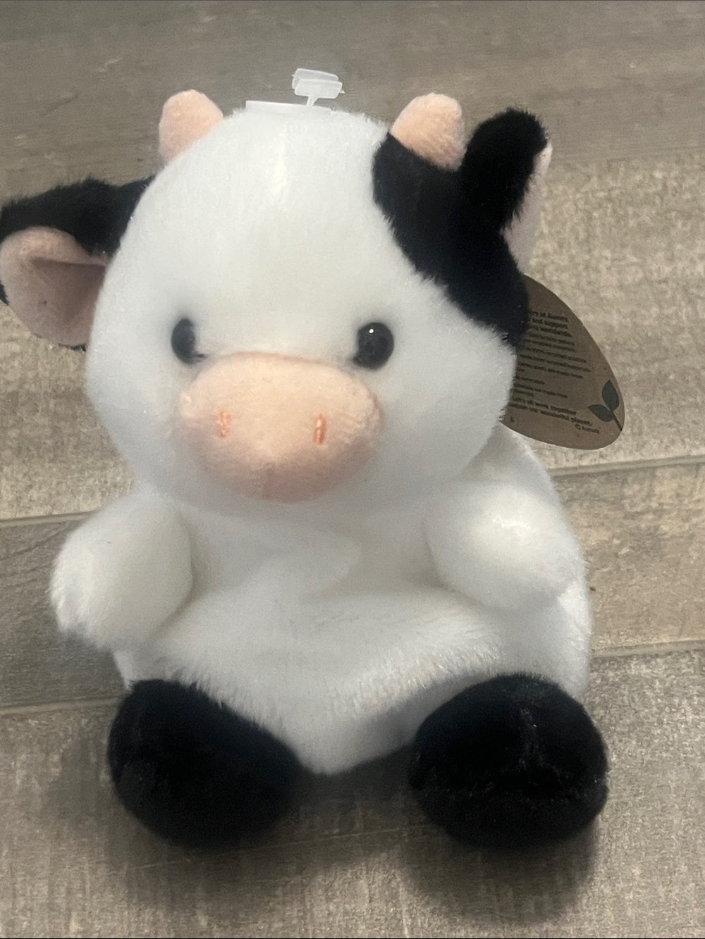 Original Palm Pals Plush Cow Sweetie Cow with Peach Snout
